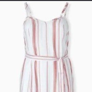 Torrid White with Red Stripes Maxi Dress - Size 3
